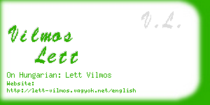 vilmos lett business card
